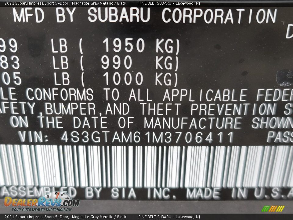 2021 Subaru Impreza Sport 5-Door Magnetite Gray Metallic / Black Photo #14