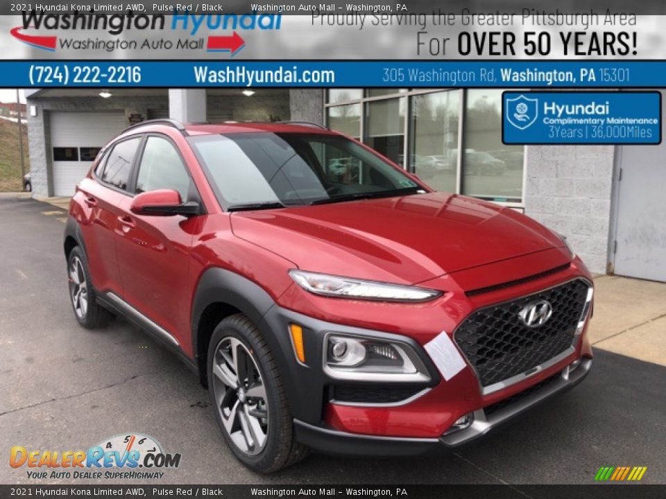 2021 Hyundai Kona Limited AWD Pulse Red / Black Photo #1