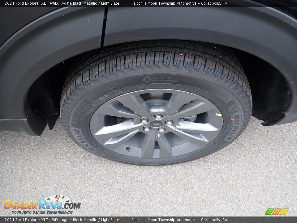 2021 Ford Explorer XLT 4WD Agate Black Metallic / Light Slate Photo #7