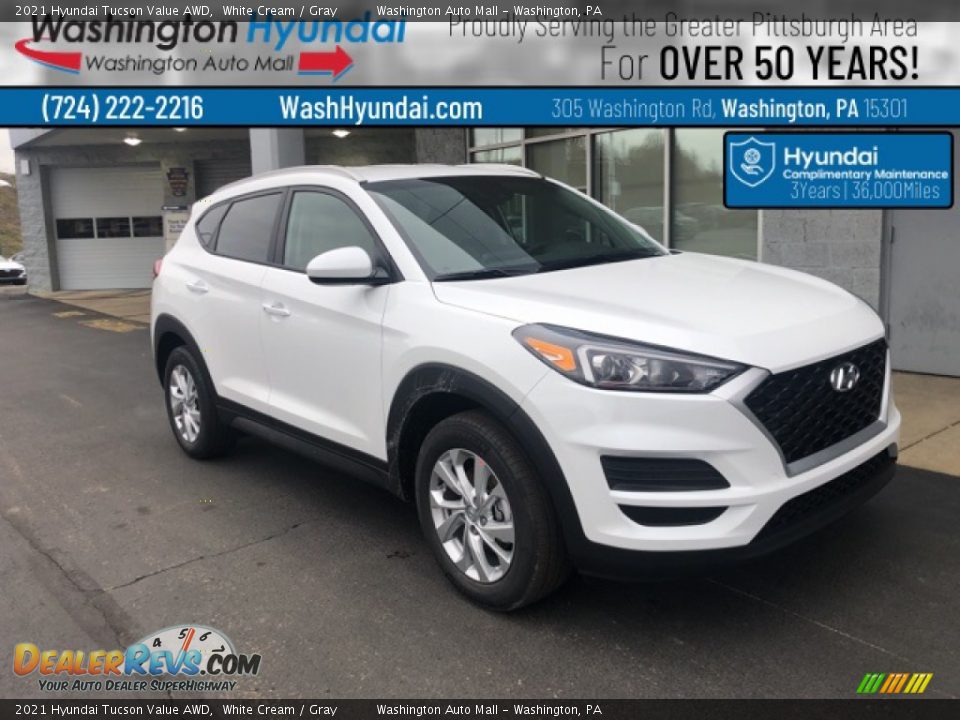 2021 Hyundai Tucson Value AWD White Cream / Gray Photo #1
