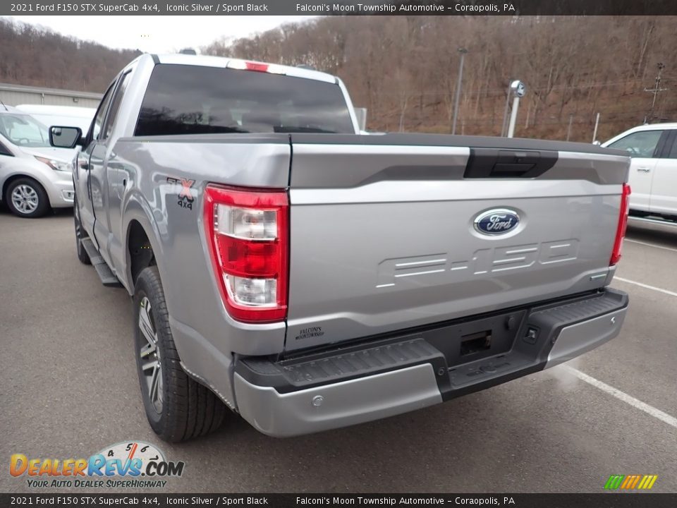 2021 Ford F150 STX SuperCab 4x4 Iconic Silver / Sport Black Photo #6