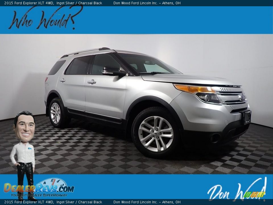 2015 Ford Explorer XLT 4WD Ingot Silver / Charcoal Black Photo #1