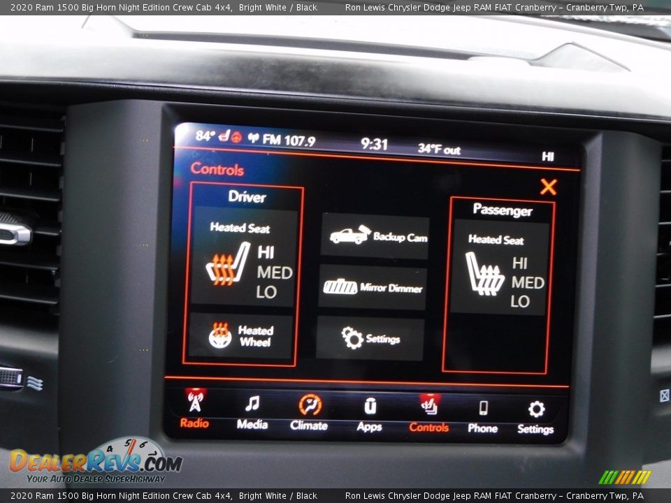 2020 Ram 1500 Big Horn Night Edition Crew Cab 4x4 Bright White / Black Photo #16