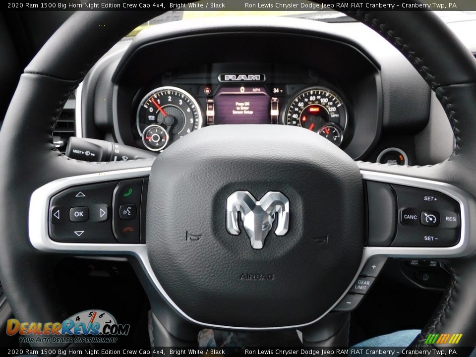 2020 Ram 1500 Big Horn Night Edition Crew Cab 4x4 Bright White / Black Photo #19