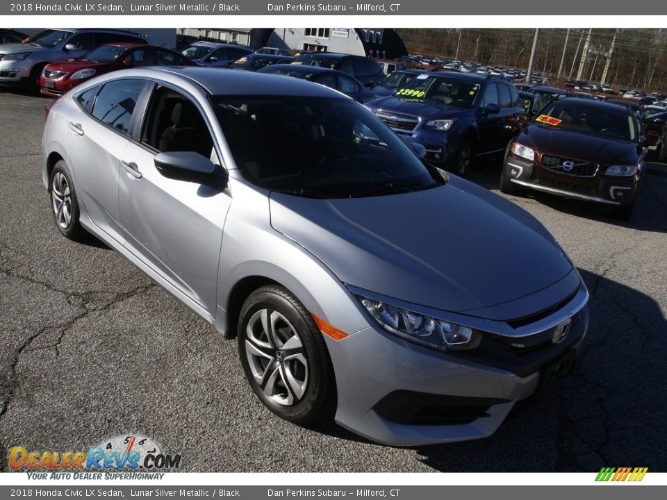 2018 Honda Civic LX Sedan Lunar Silver Metallic / Black Photo #3