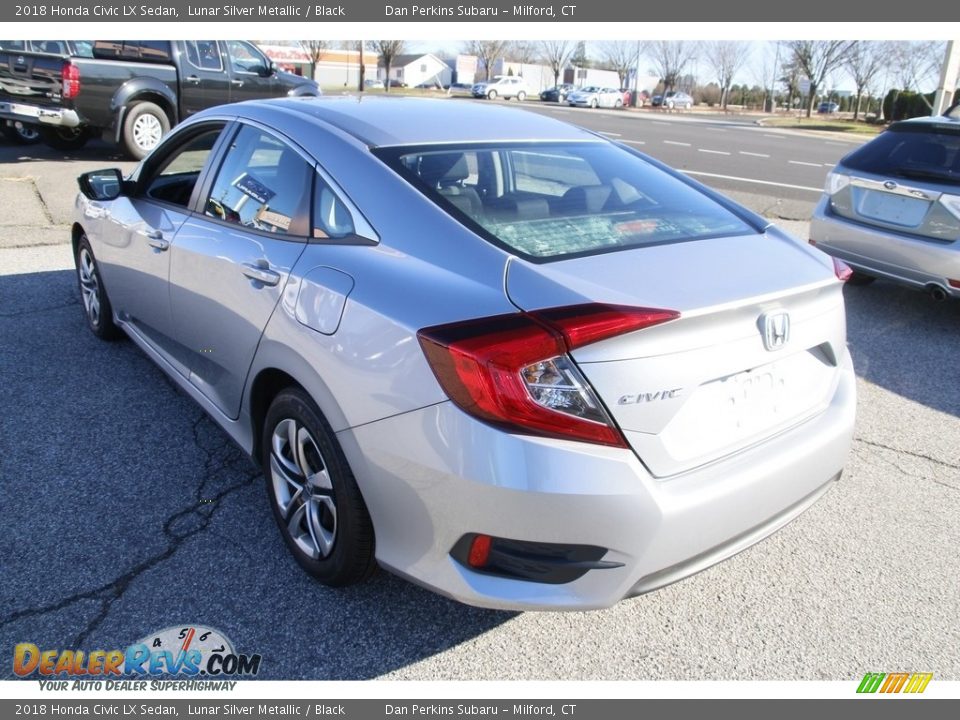 2018 Honda Civic LX Sedan Lunar Silver Metallic / Black Photo #7