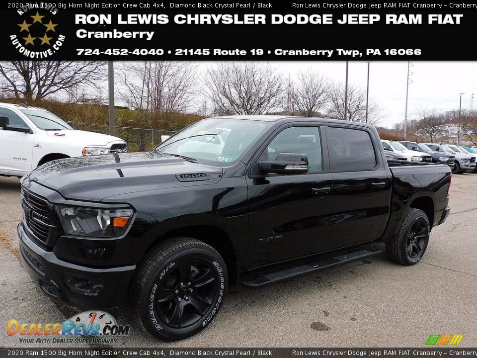 2020 Ram 1500 Big Horn Night Edition Crew Cab 4x4 Diamond Black Crystal Pearl / Black Photo #1