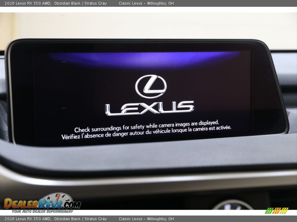 2016 Lexus RX 350 AWD Obsidian Black / Stratus Gray Photo #12