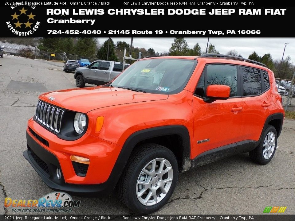 2021 Jeep Renegade Latitude 4x4 Omaha Orange / Black Photo #1