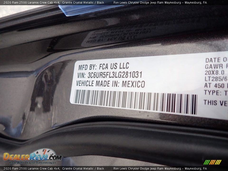 2020 Ram 2500 Laramie Crew Cab 4x4 Granite Crystal Metallic / Black Photo #16