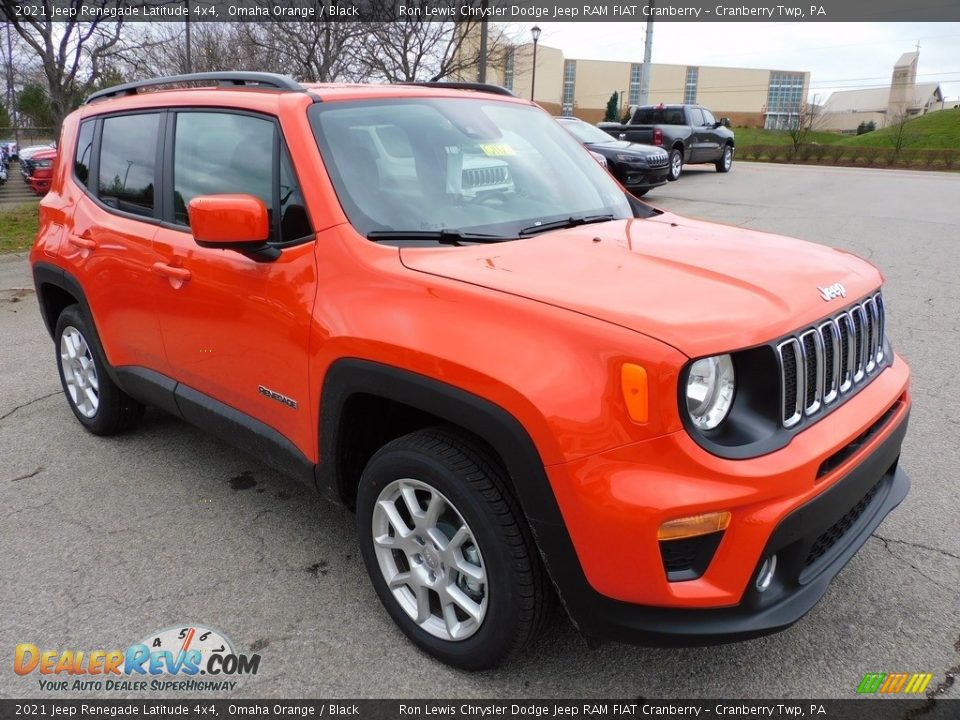 2021 Jeep Renegade Latitude 4x4 Omaha Orange / Black Photo #3