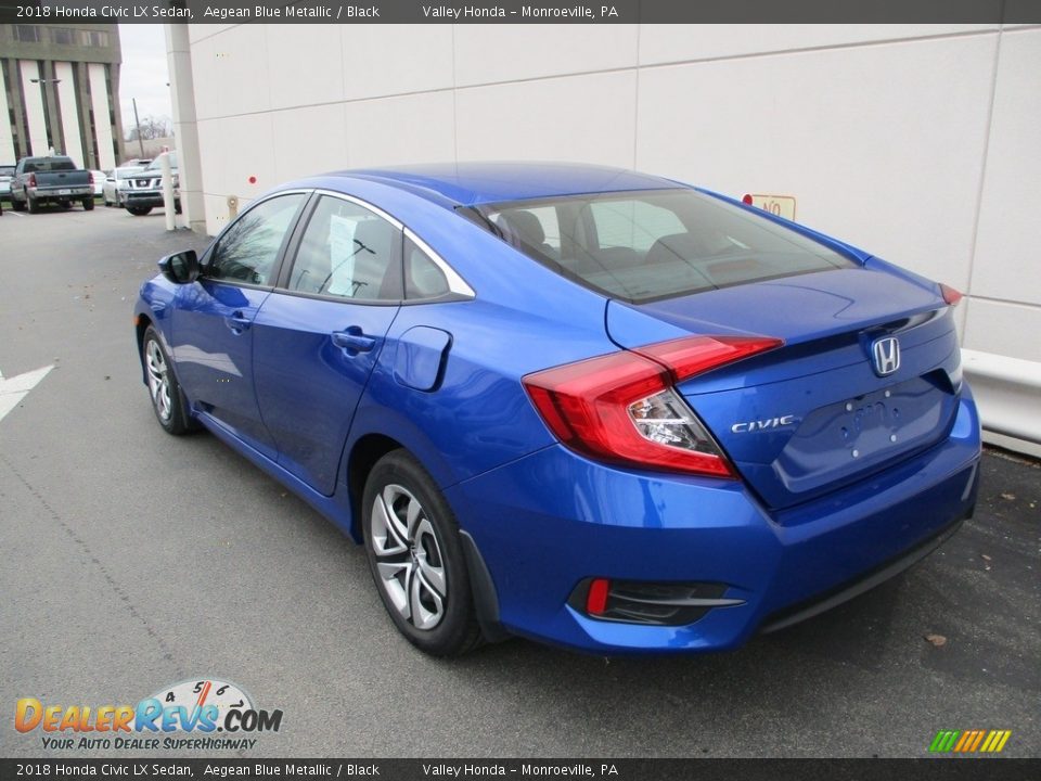 2018 Honda Civic LX Sedan Aegean Blue Metallic / Black Photo #3