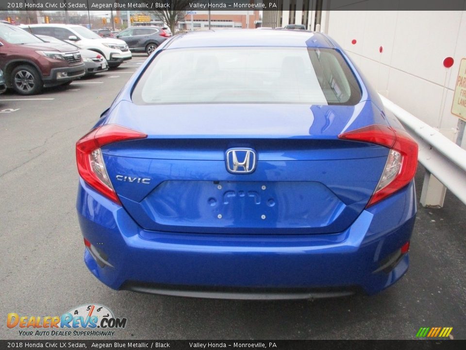 2018 Honda Civic LX Sedan Aegean Blue Metallic / Black Photo #4