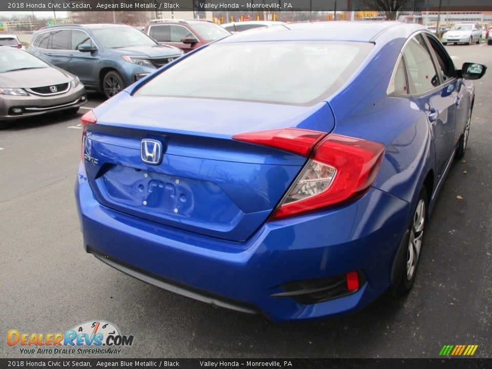 2018 Honda Civic LX Sedan Aegean Blue Metallic / Black Photo #5