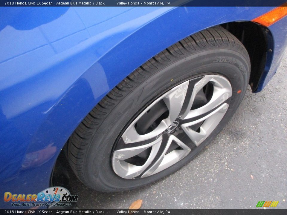 2018 Honda Civic LX Sedan Aegean Blue Metallic / Black Photo #6