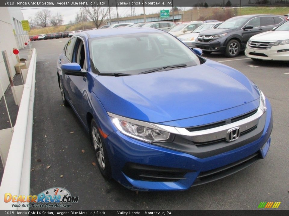 2018 Honda Civic LX Sedan Aegean Blue Metallic / Black Photo #7