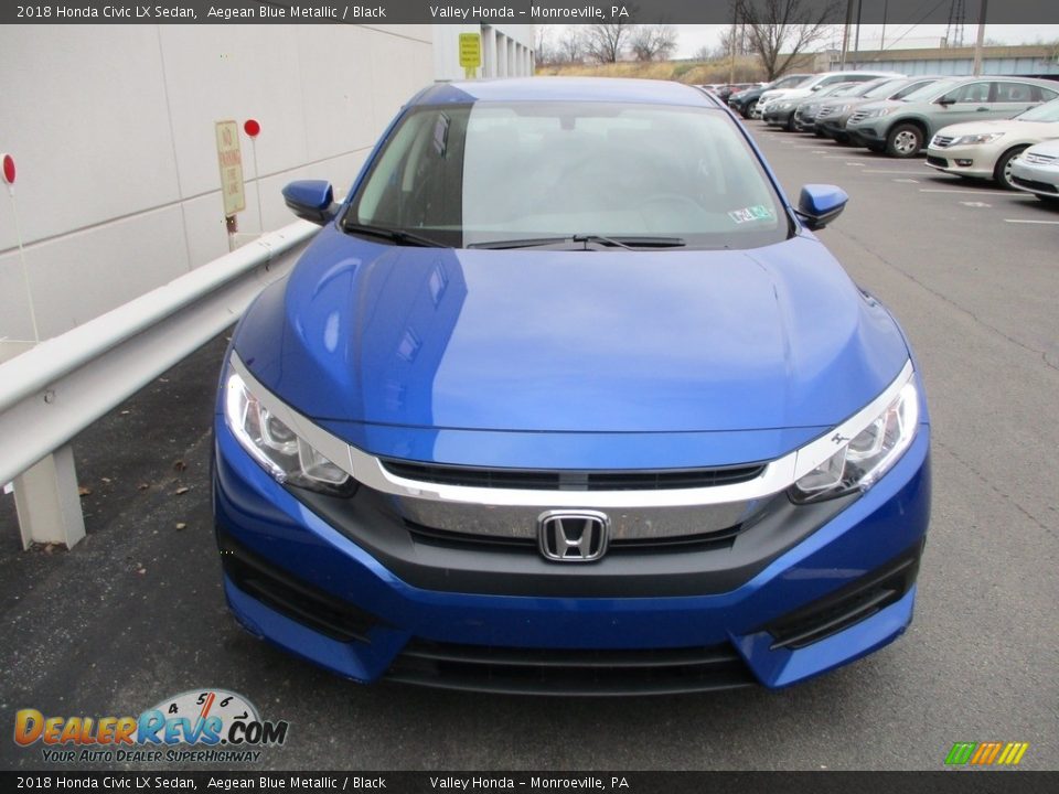 2018 Honda Civic LX Sedan Aegean Blue Metallic / Black Photo #8