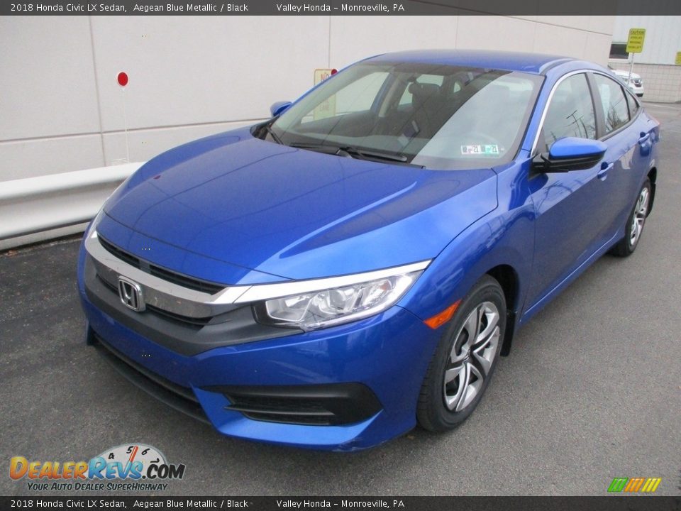 2018 Honda Civic LX Sedan Aegean Blue Metallic / Black Photo #9