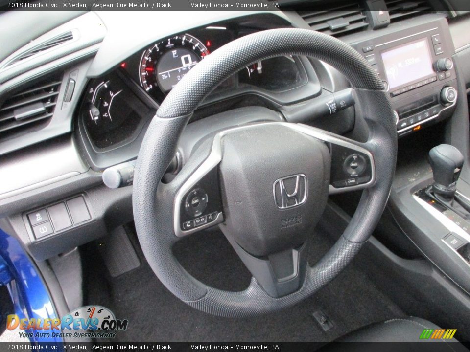 2018 Honda Civic LX Sedan Aegean Blue Metallic / Black Photo #13