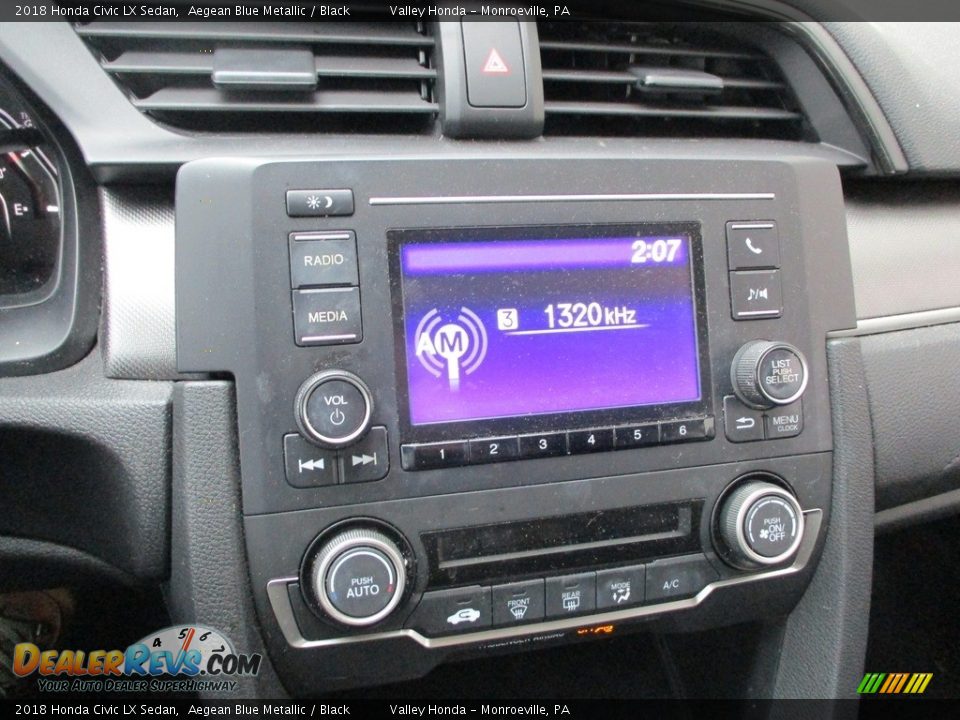 2018 Honda Civic LX Sedan Aegean Blue Metallic / Black Photo #15