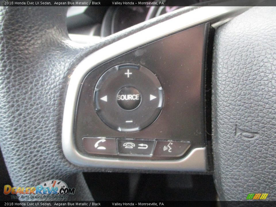 2018 Honda Civic LX Sedan Aegean Blue Metallic / Black Photo #17
