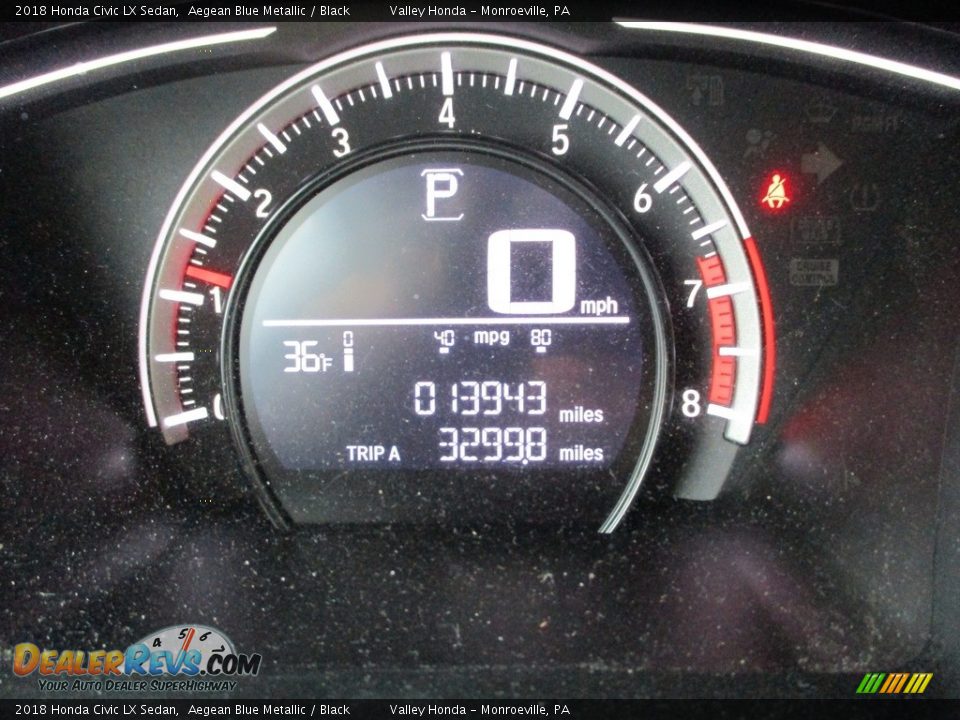 2018 Honda Civic LX Sedan Aegean Blue Metallic / Black Photo #20