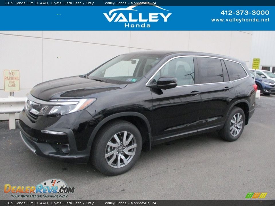 2019 Honda Pilot EX AWD Crystal Black Pearl / Gray Photo #1