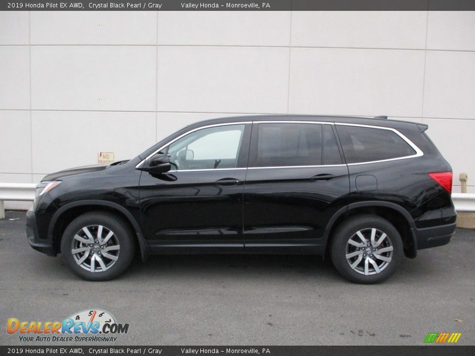 2019 Honda Pilot EX AWD Crystal Black Pearl / Gray Photo #2