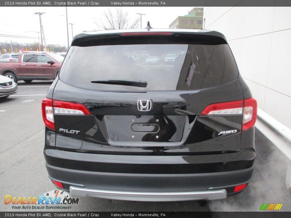 2019 Honda Pilot EX AWD Crystal Black Pearl / Gray Photo #4