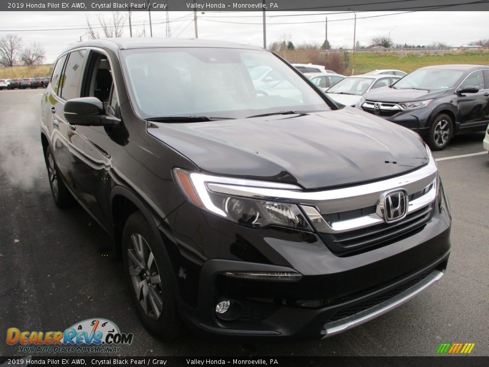 2019 Honda Pilot EX AWD Crystal Black Pearl / Gray Photo #6