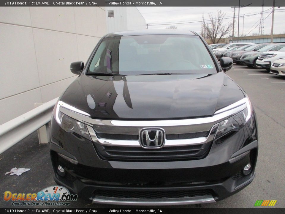 2019 Honda Pilot EX AWD Crystal Black Pearl / Gray Photo #7