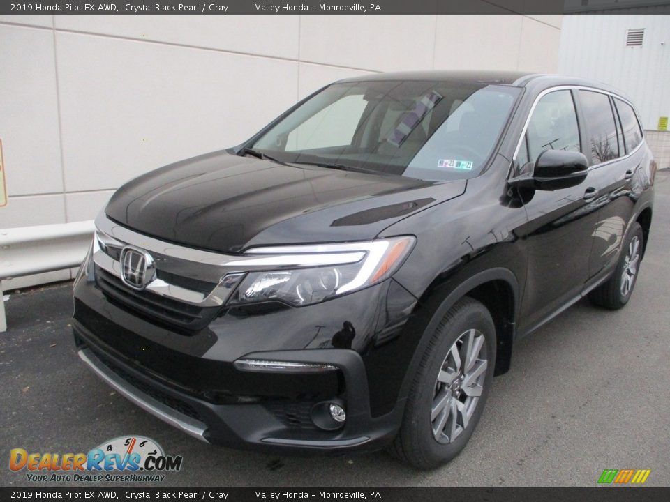 2019 Honda Pilot EX AWD Crystal Black Pearl / Gray Photo #8