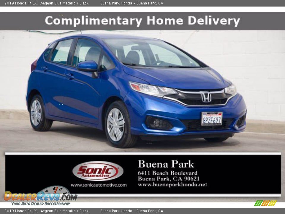 2019 Honda Fit LX Aegean Blue Metallic / Black Photo #1