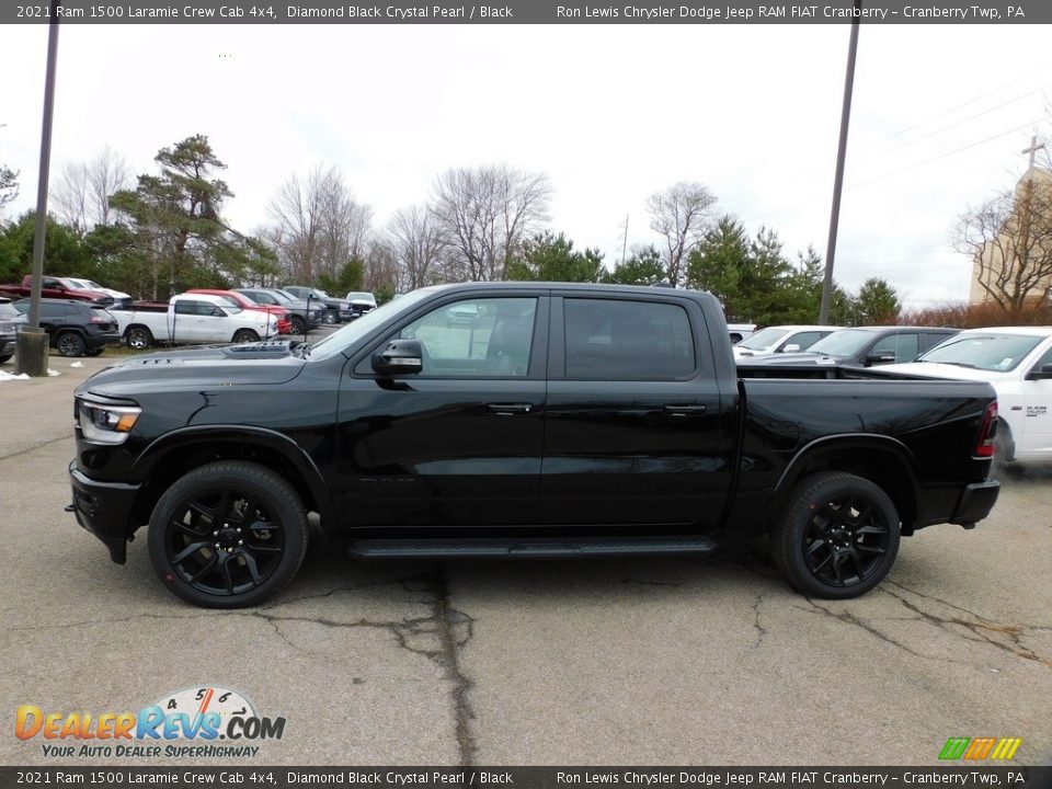 2021 Ram 1500 Laramie Crew Cab 4x4 Diamond Black Crystal Pearl / Black Photo #9