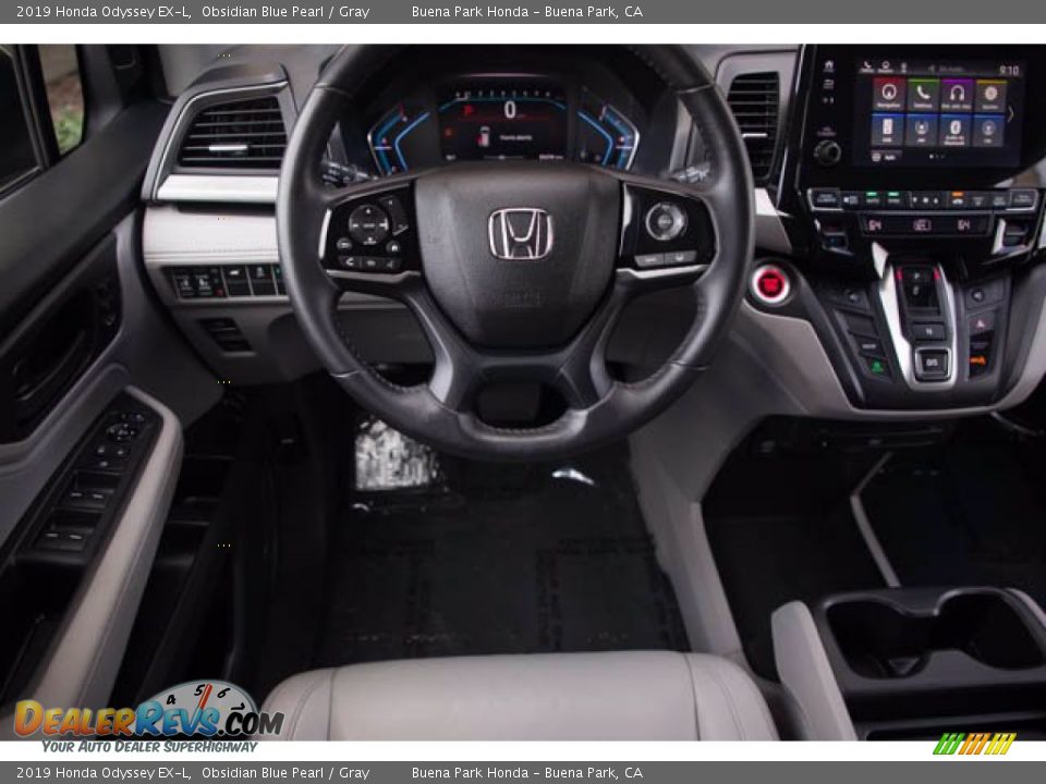 2019 Honda Odyssey EX-L Obsidian Blue Pearl / Gray Photo #5