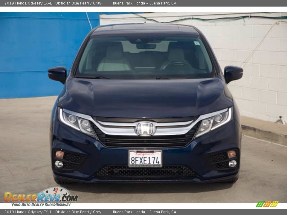 2019 Honda Odyssey EX-L Obsidian Blue Pearl / Gray Photo #7