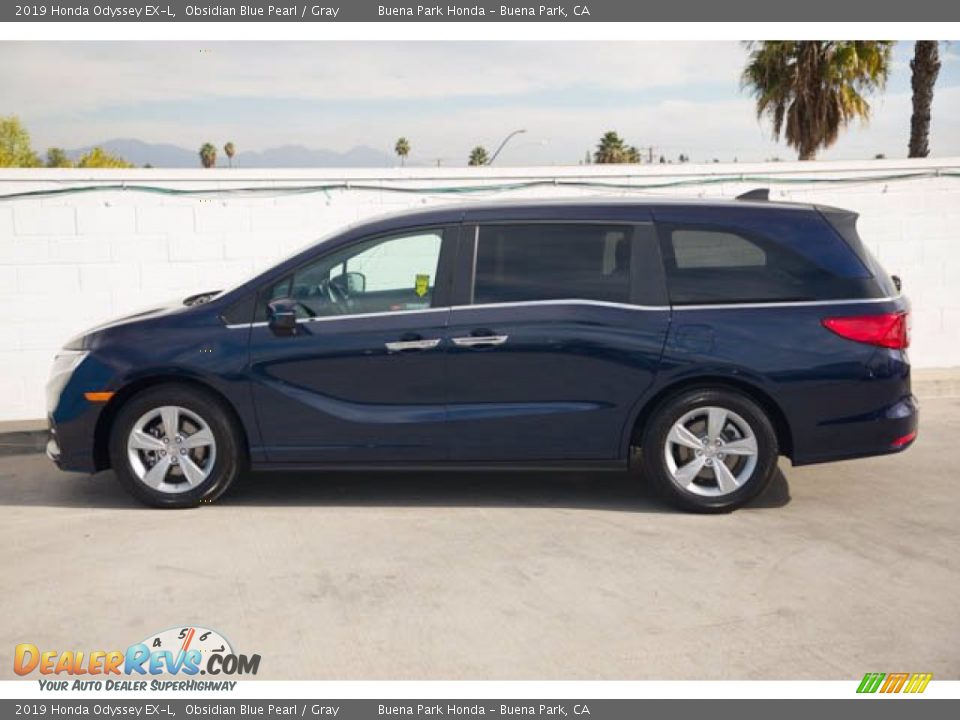 2019 Honda Odyssey EX-L Obsidian Blue Pearl / Gray Photo #8