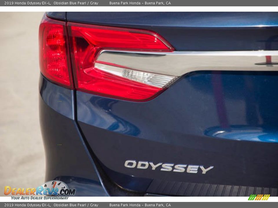 2019 Honda Odyssey EX-L Obsidian Blue Pearl / Gray Photo #10