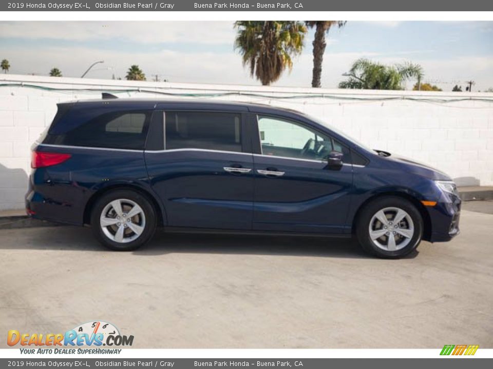 2019 Honda Odyssey EX-L Obsidian Blue Pearl / Gray Photo #12