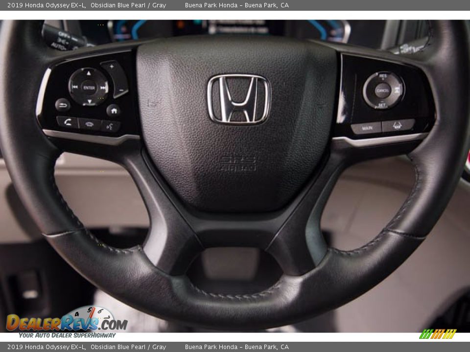 2019 Honda Odyssey EX-L Obsidian Blue Pearl / Gray Photo #13