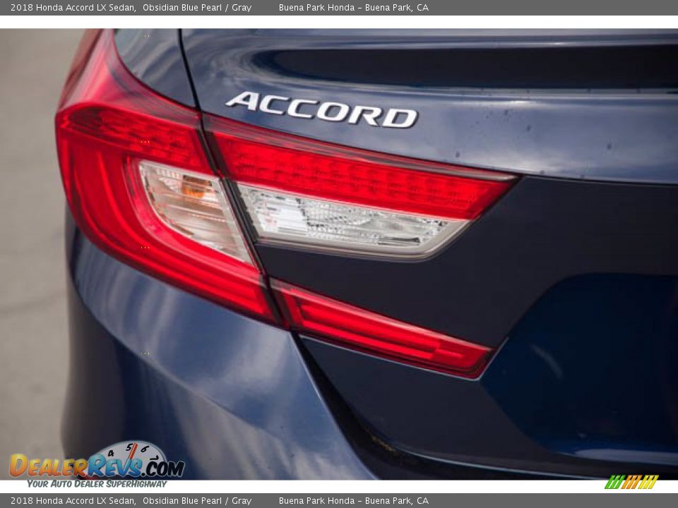 2018 Honda Accord LX Sedan Obsidian Blue Pearl / Gray Photo #12