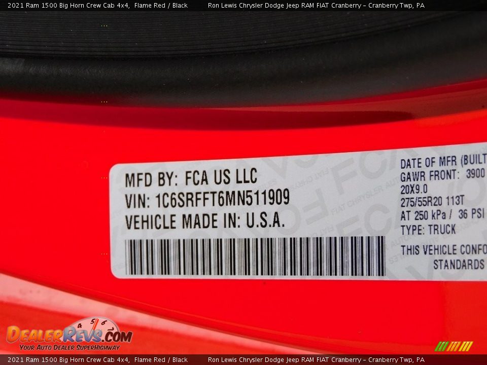 2021 Ram 1500 Big Horn Crew Cab 4x4 Flame Red / Black Photo #20