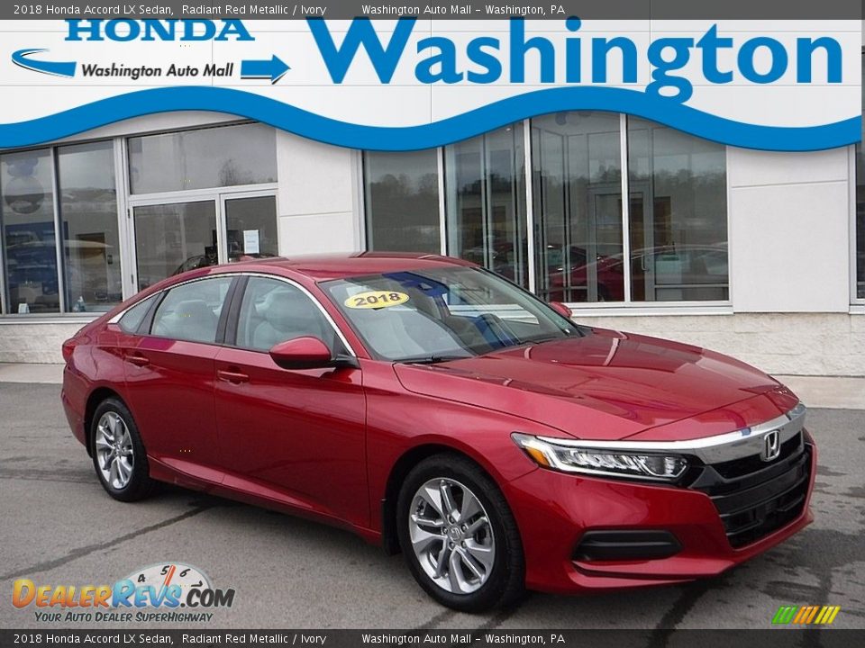 2018 Honda Accord LX Sedan Radiant Red Metallic / Ivory Photo #1