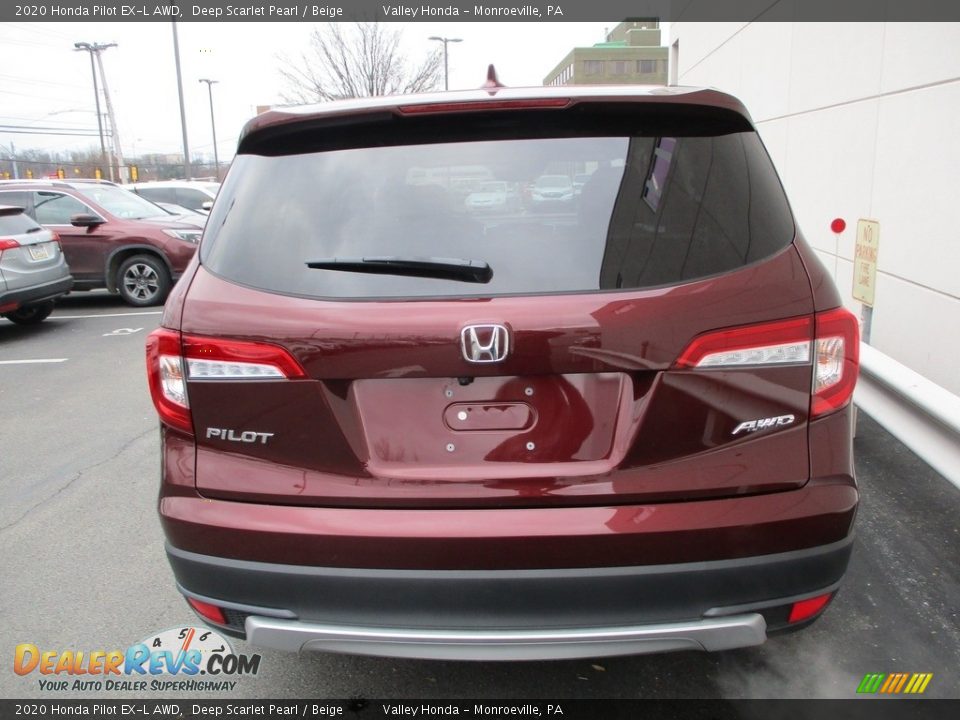 2020 Honda Pilot EX-L AWD Deep Scarlet Pearl / Beige Photo #4