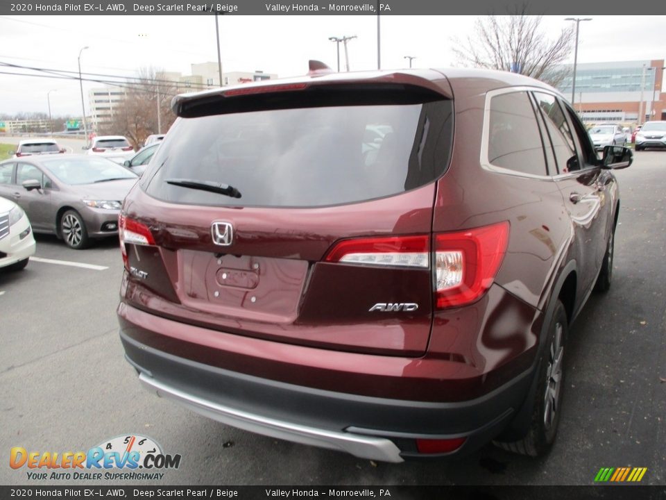 2020 Honda Pilot EX-L AWD Deep Scarlet Pearl / Beige Photo #5