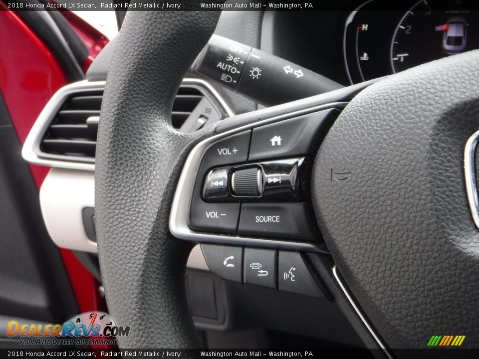 2018 Honda Accord LX Sedan Radiant Red Metallic / Ivory Photo #18
