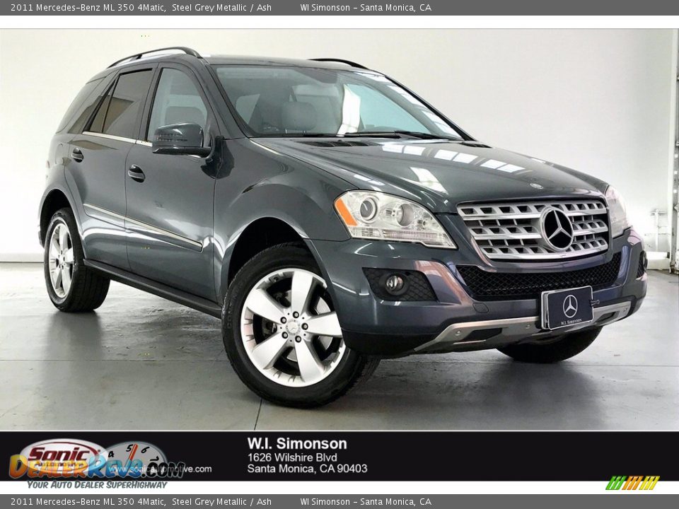 2011 Mercedes-Benz ML 350 4Matic Steel Grey Metallic / Ash Photo #1