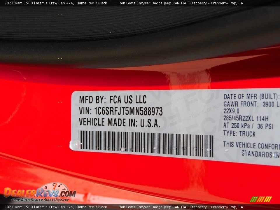 2021 Ram 1500 Laramie Crew Cab 4x4 Flame Red / Black Photo #20