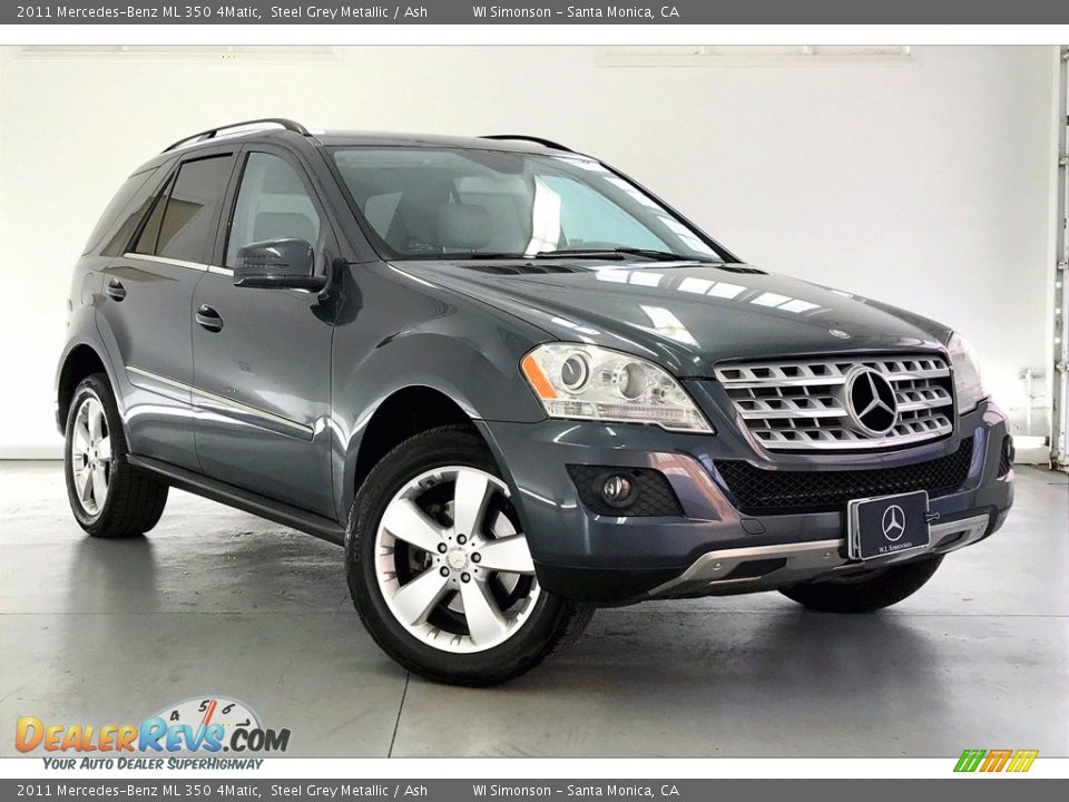 2011 Mercedes-Benz ML 350 4Matic Steel Grey Metallic / Ash Photo #34