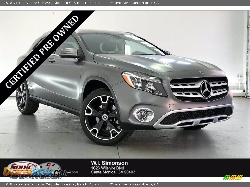 2018 Mercedes-Benz GLA 250 Mountain Grey Metallic / Black Photo #1